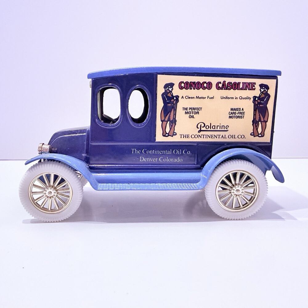 1920 DENVER CONOCO GASOLINE TRUCK BANK BLUE JOSEPH L ERTL LTD EDITION 1993